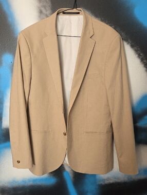 H&M Beige Sport Coat - Lightweight Classic Blazer..Slim Fit